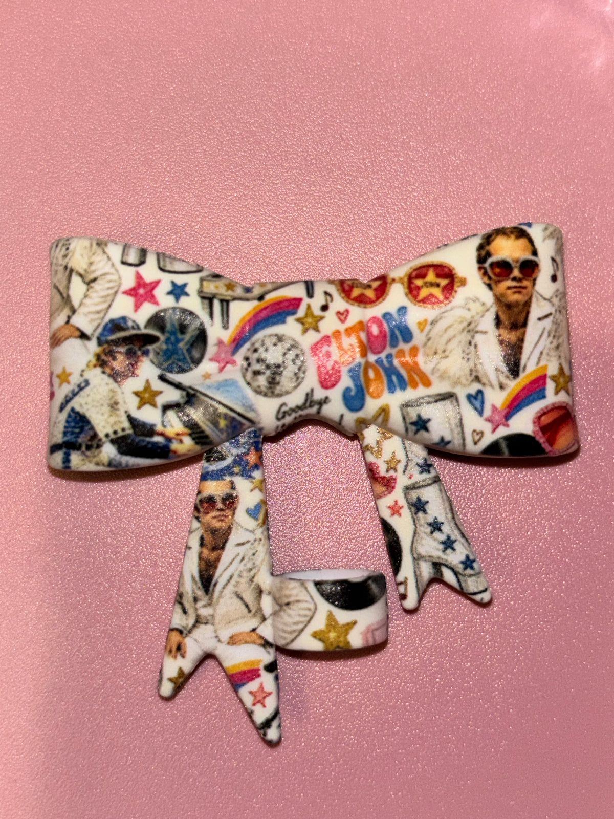 Elton John Rainbow Stars & Piano Collage - Bow