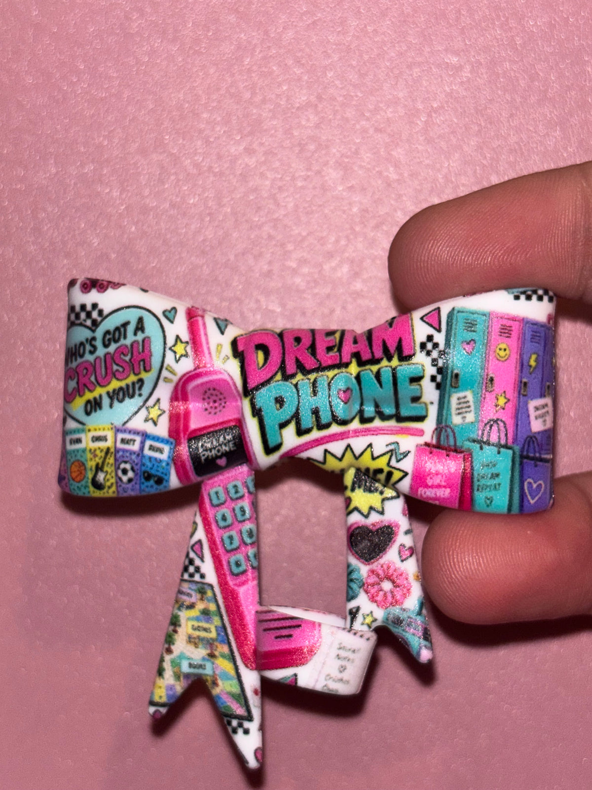Dream Phone Pink & Teal Collage - Bow