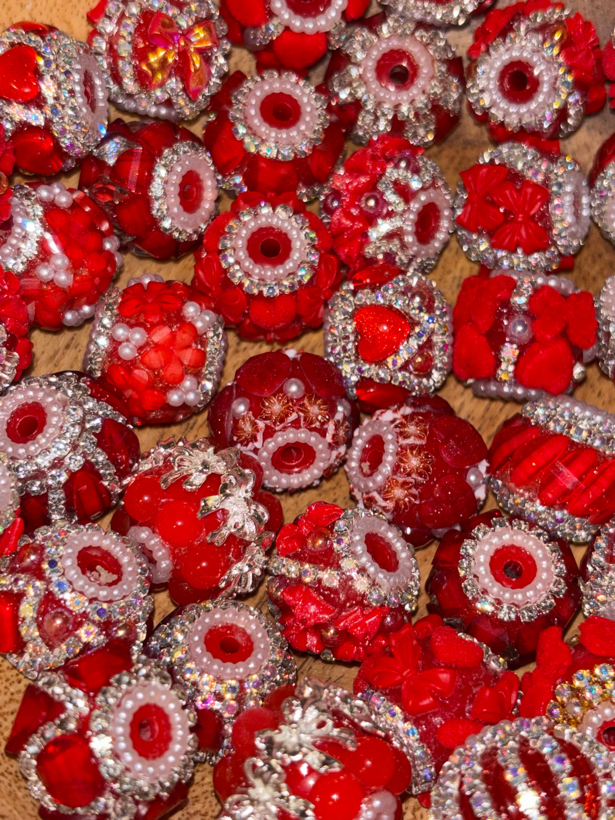 Red Fancy Beads - Mix Pack (6 pcs)