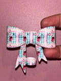 Piglet Pink & Teal Gingham - Bow