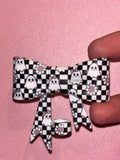 Ghosts & Smiling Daisies Checkerboard - Bow