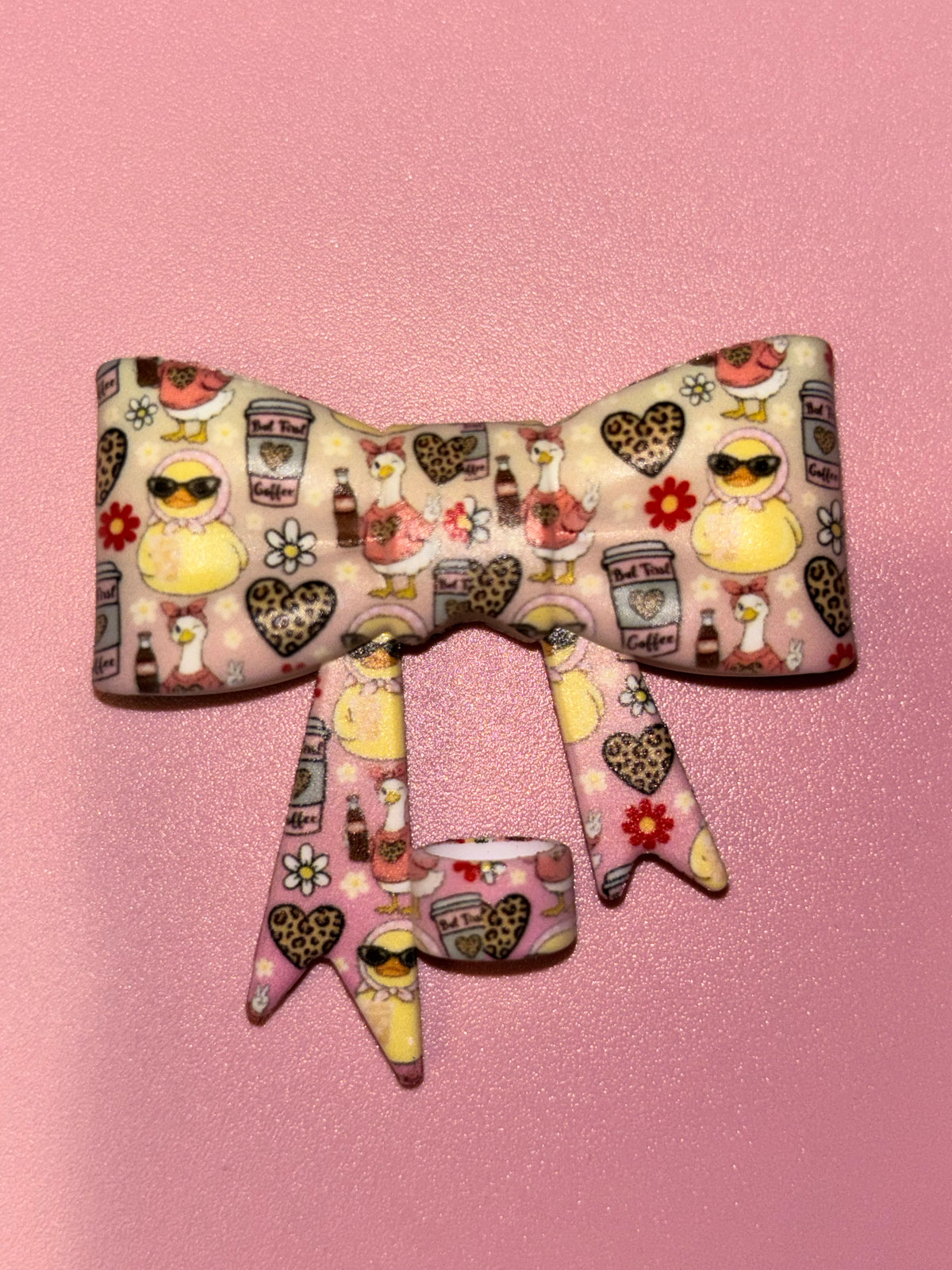 Silly Geese Coffee & Leopard Hearts - Bow