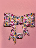 Dutch Bros Pink Hearts & Leopard Bows - Bow
