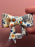 DB Coffee Blue Hearts & Flowers - Bow
