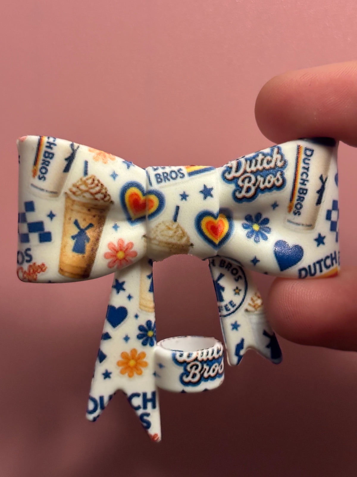 DB Coffee Blue Hearts & Flowers - Bow