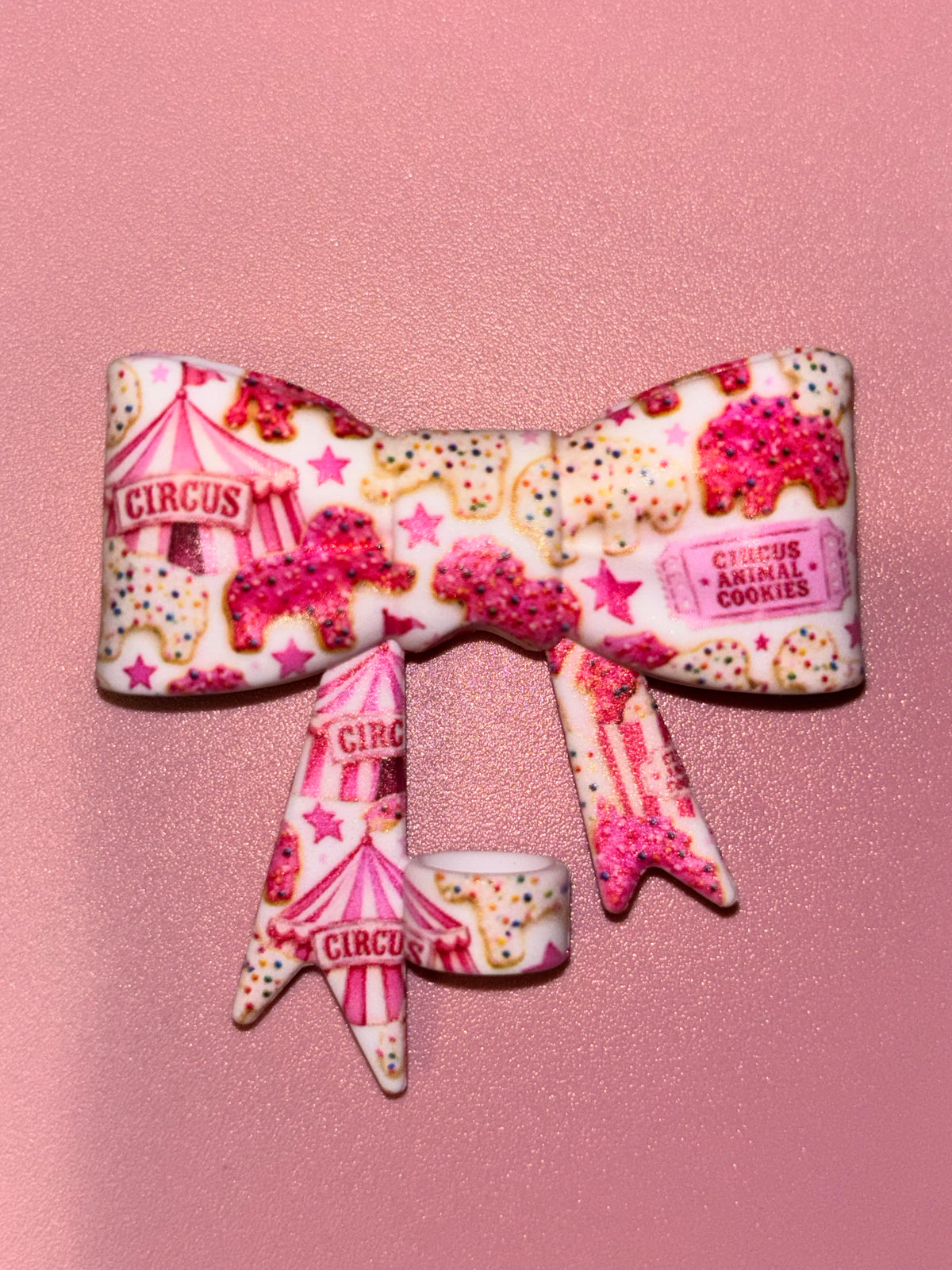 Circus Animal Cookies Pink Tents & Stars - Bow