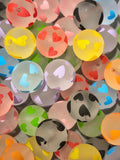 Multicolor Heart Print Frosted 20mm (5pcs)
