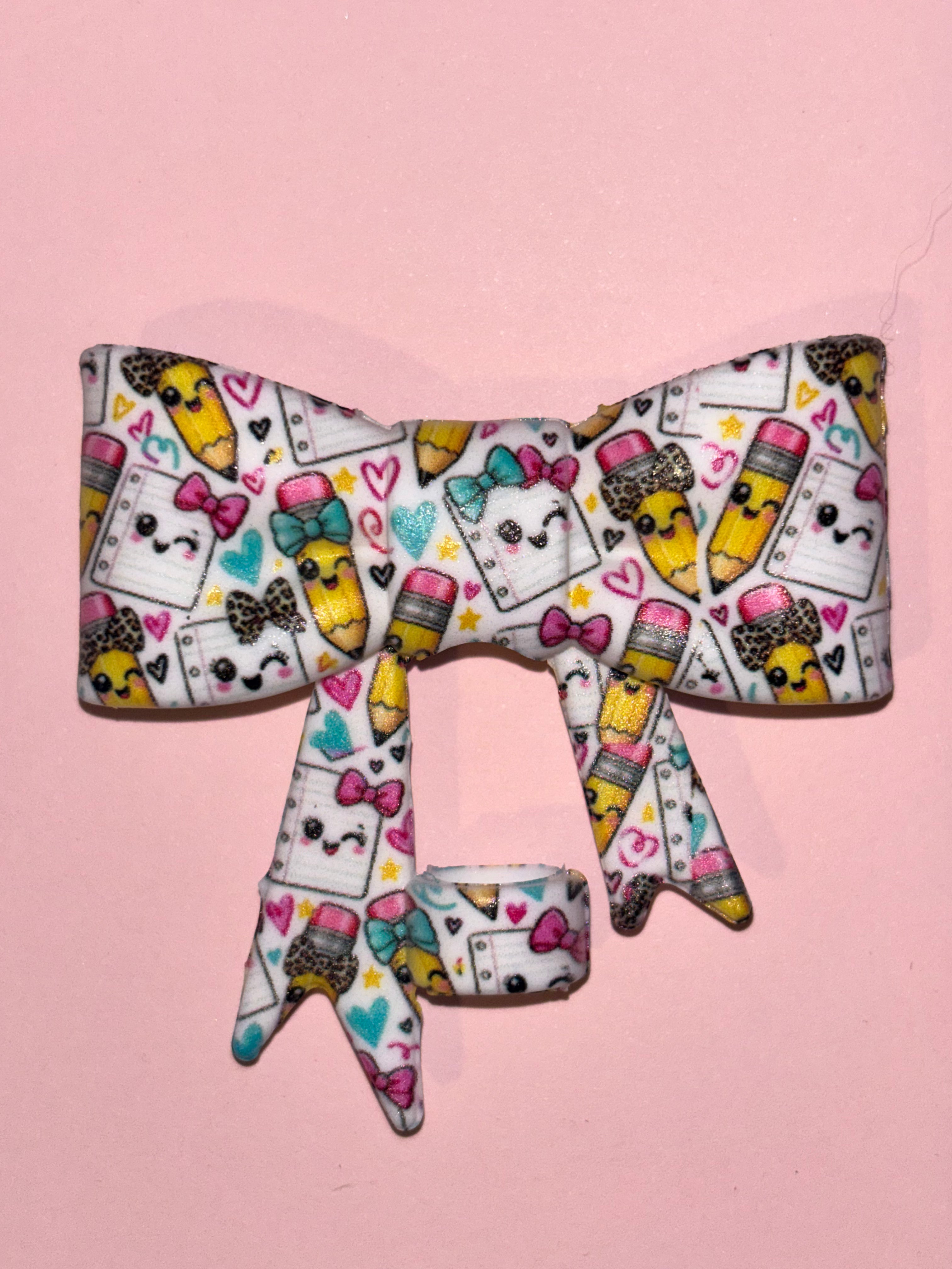 Smiling Pencils & Notebook Paper Coquette - Bow
