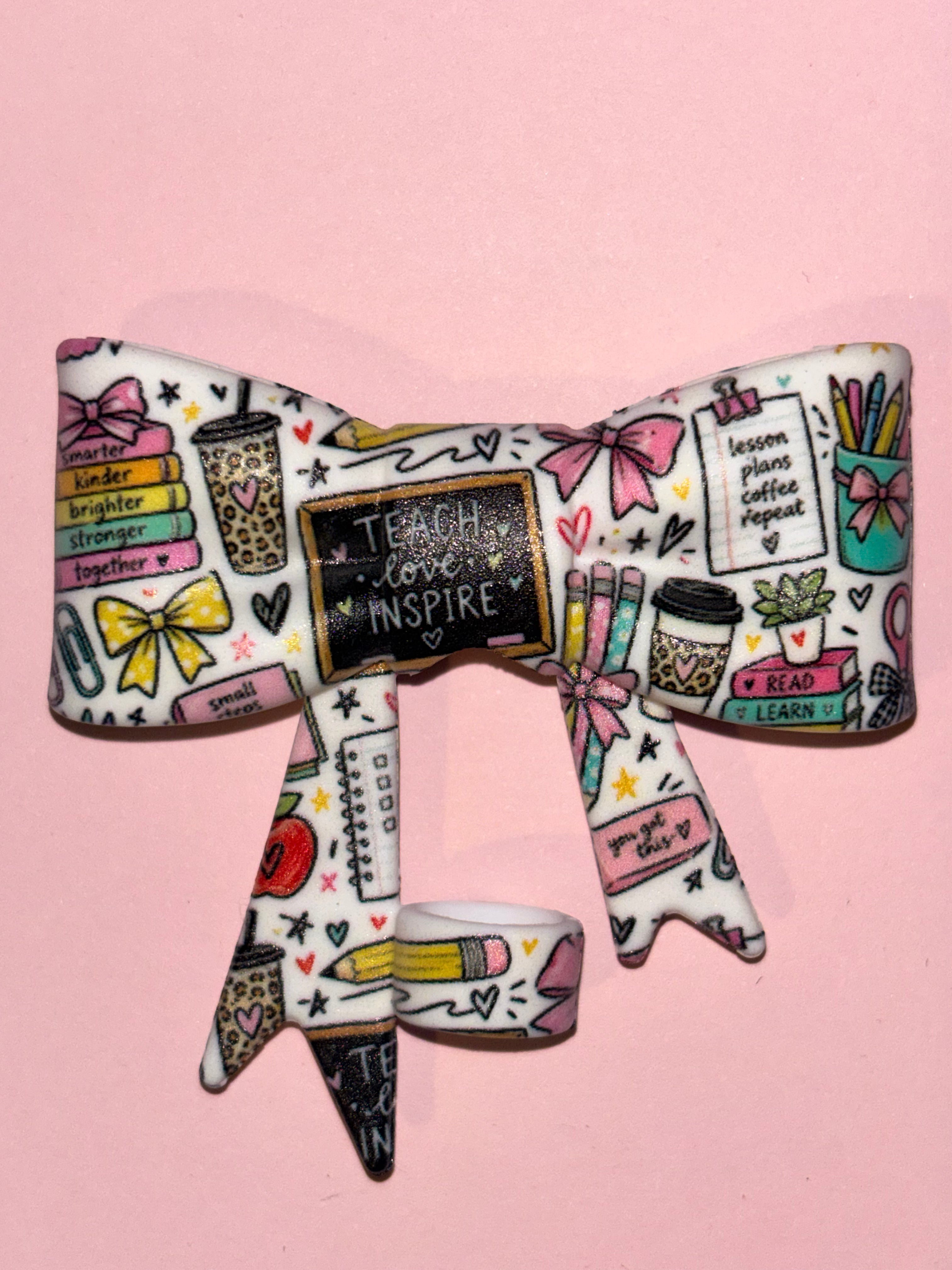 Teach Love Inspire Chalkboard & Coffee Coquette - Bow