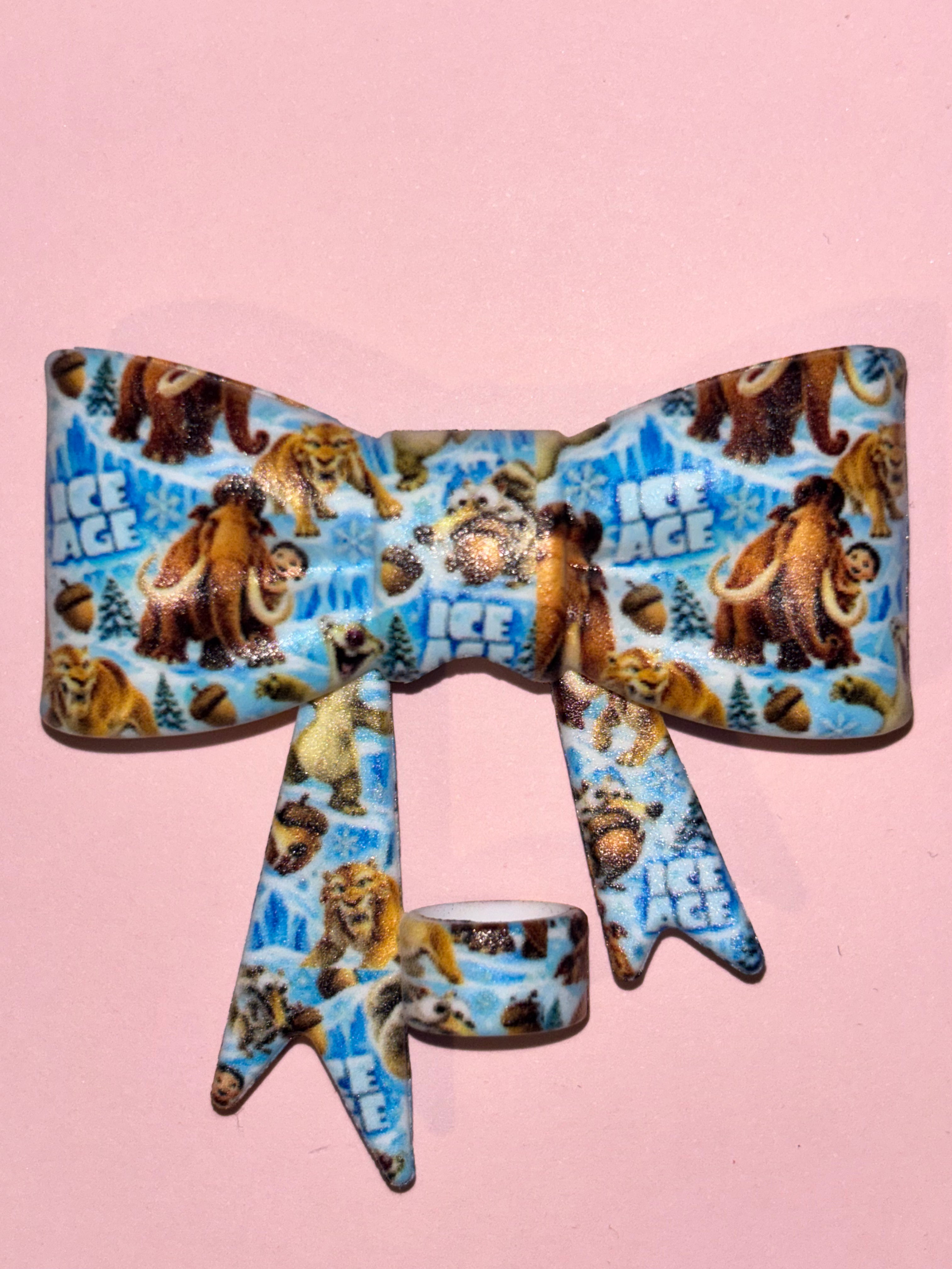 Ice Age Mammoth & Friends Icy Blue Collage - Bow