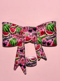 Watermelon Pink Hearts & Leopard Coquette - Bow
