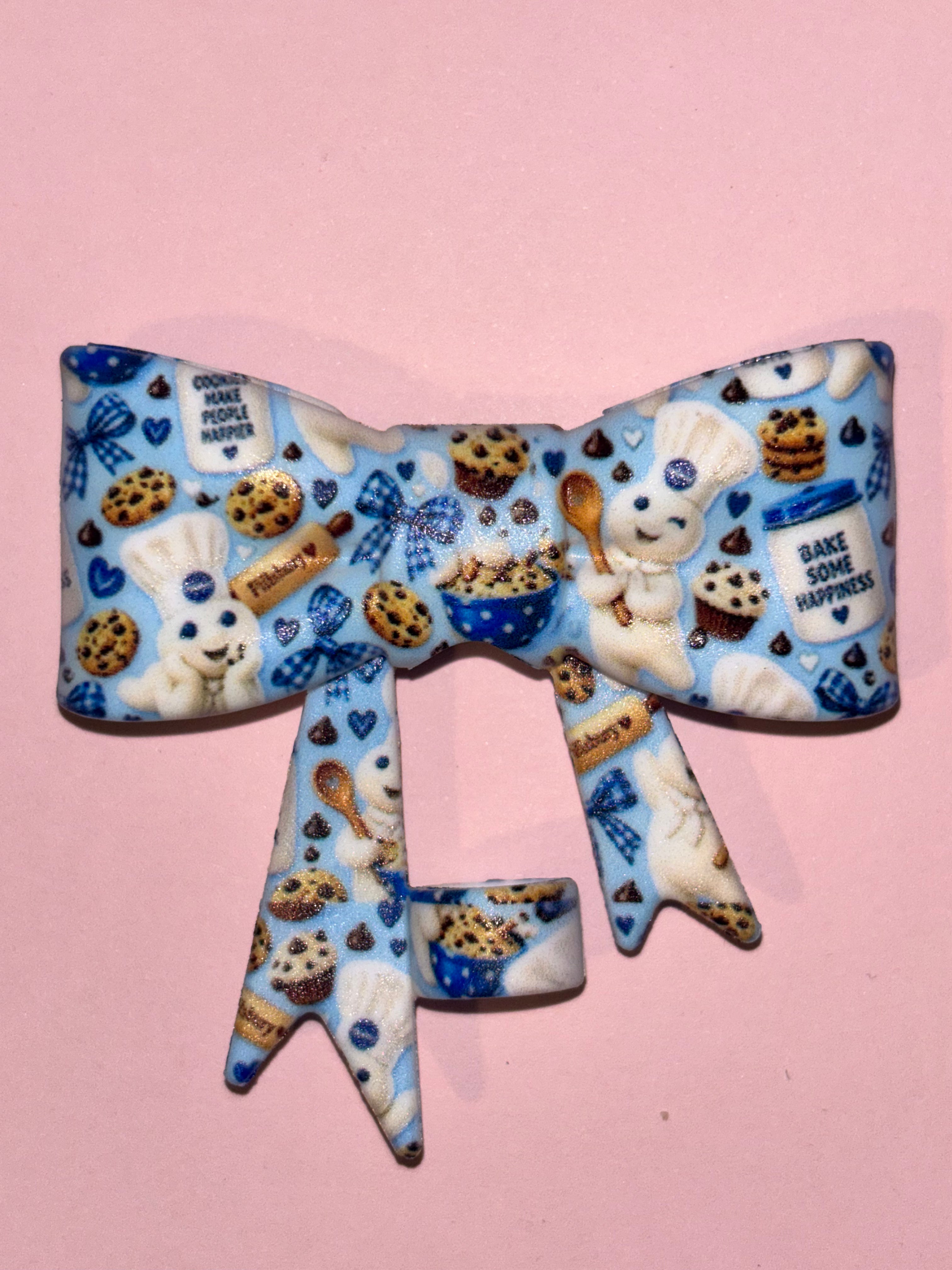 Pillsbury Doughboy Cookies & Blue Gingham Coquette - Bow