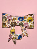 Winnie & Friends Flower Faces Yellow Checkerboard - Bow