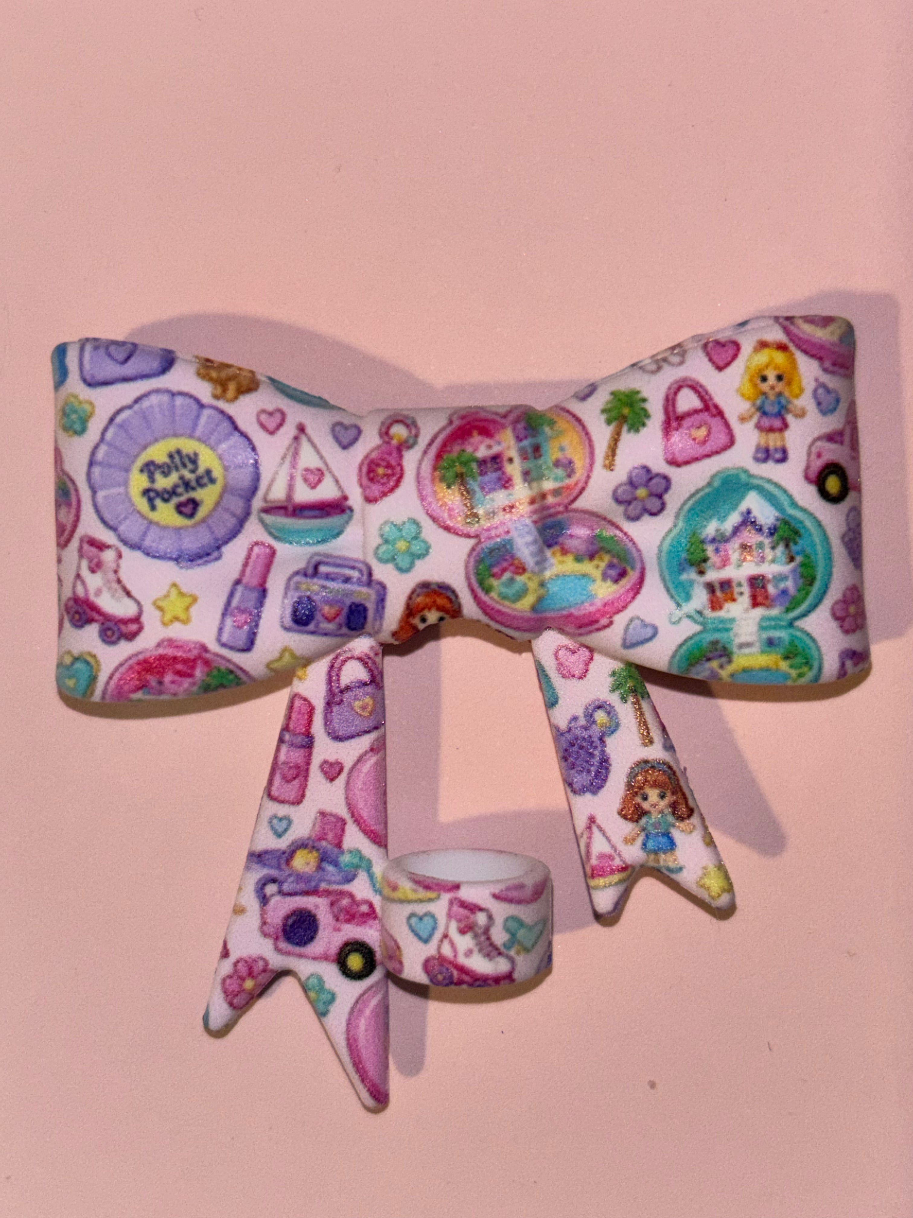 Polly Pocket Pastel Compacts & Toybox Collage - Bow