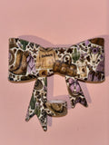 Western Workwear Boots & Lavender Cowprint Collage - Bow