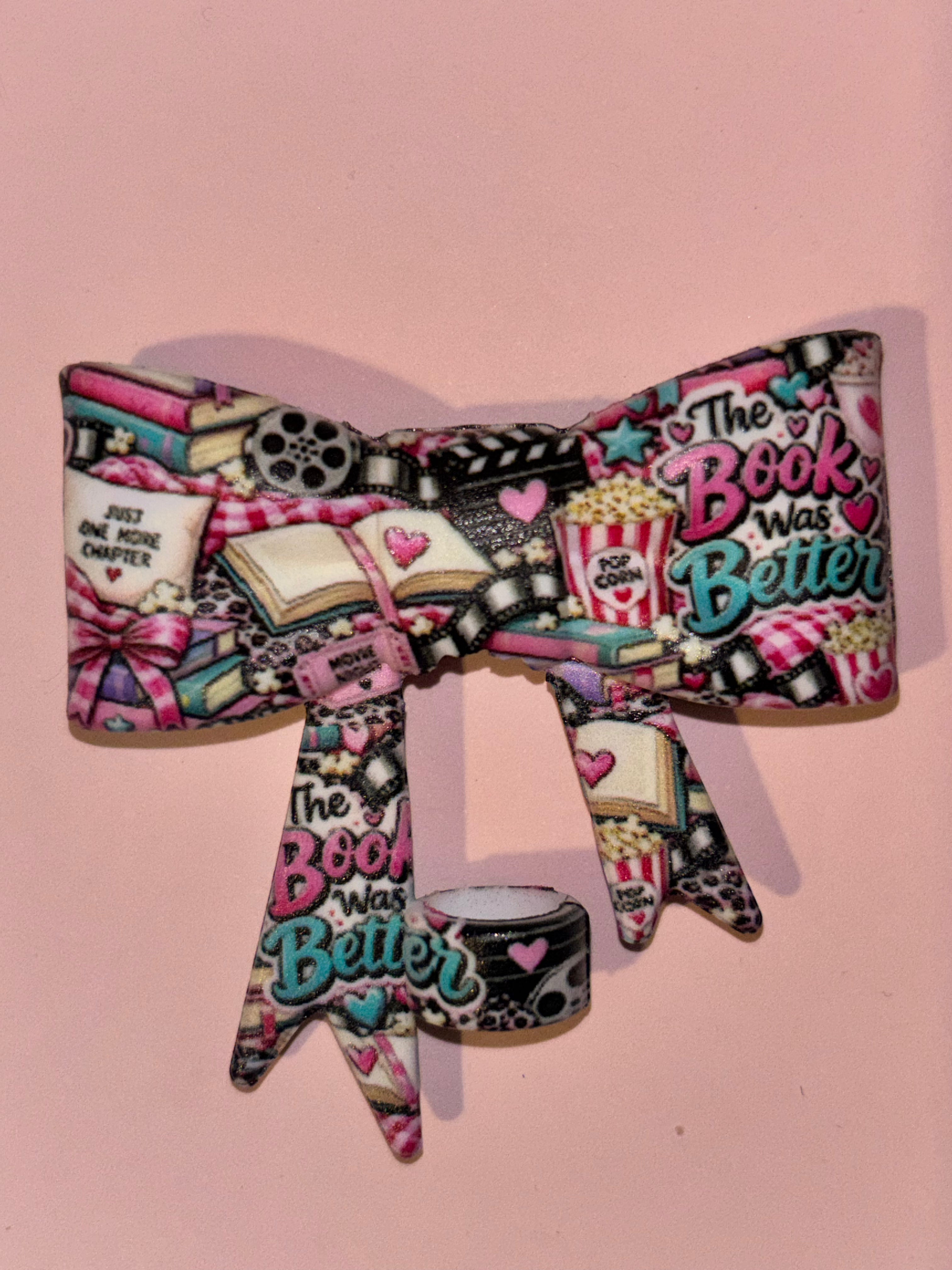 The Book Was Better Pink & Teal Movie Night Collage - Bow