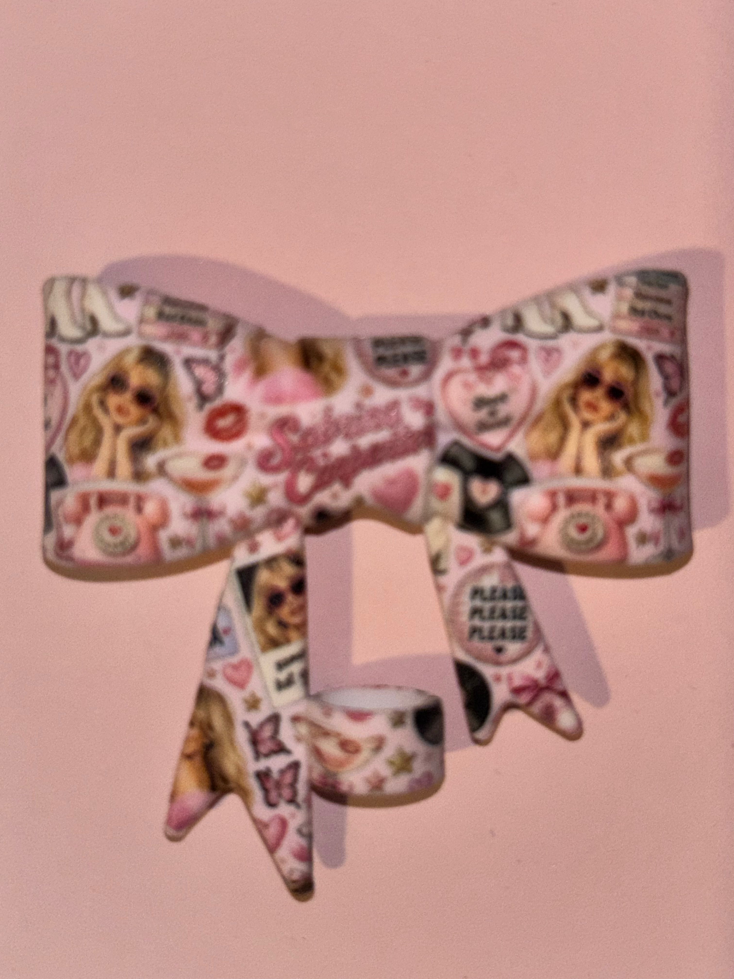 Sabrina Carpenter Pink Phone & Sunglasses Collage - Bow