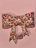 Aries Pink Ram Hearts & Flames Collage - Bow