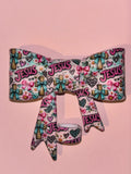 Jesus Pink Lettering & Teal Cross Coquette - Bow