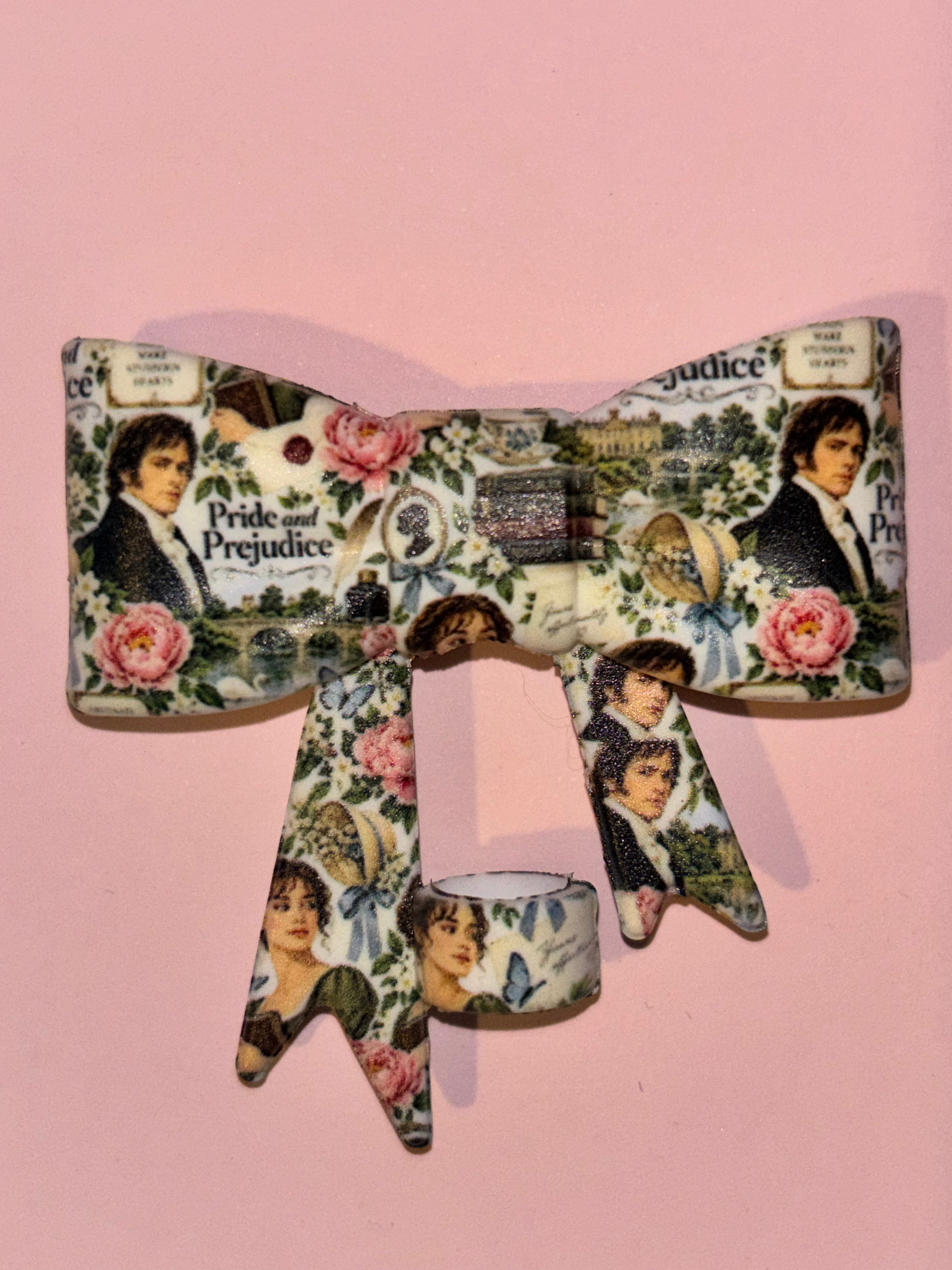 Pride and Prejudice Mr. Darcy Floral Collage - Bow