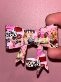 White Chicks Pink Collage - Bow