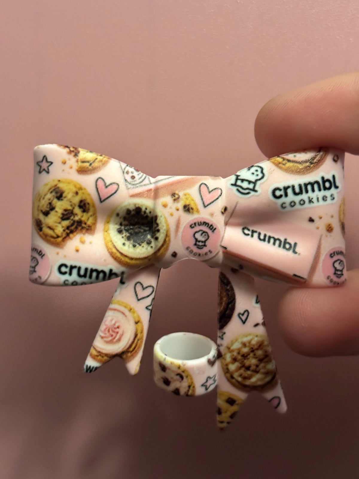 Crumbl Cookies & Pink Hearts - Bow